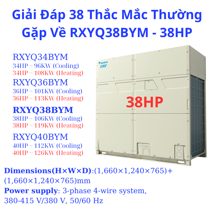 38 Thắc Mắc Thường Gặp Về RXYQ38BYM - 38HP